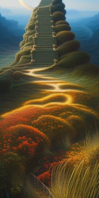 Surreal Stairway to Heaven in Visionary Style