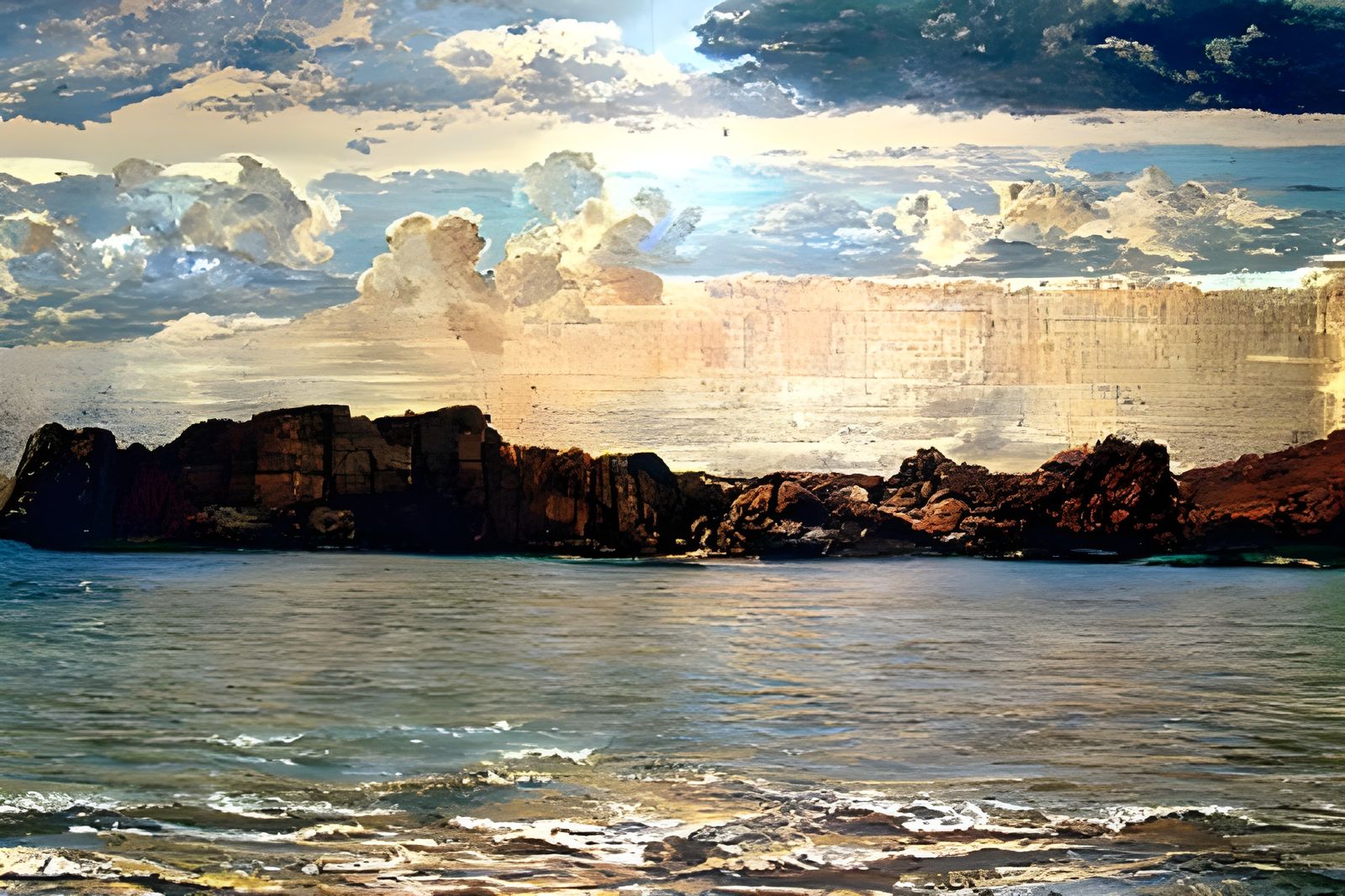 Coastal Landscape in Luminist Impressionist Style