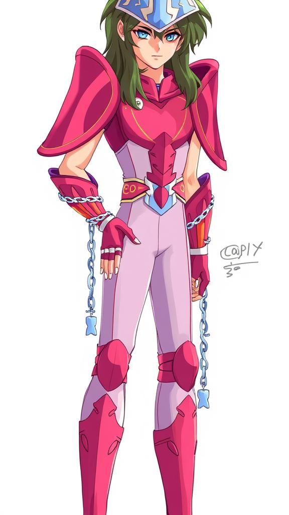 Female Saint Seiya Warrior in Pixel Art Style