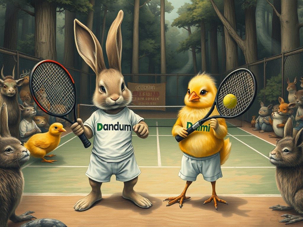 Bunny and Chick Tennis Final in Forest Arena