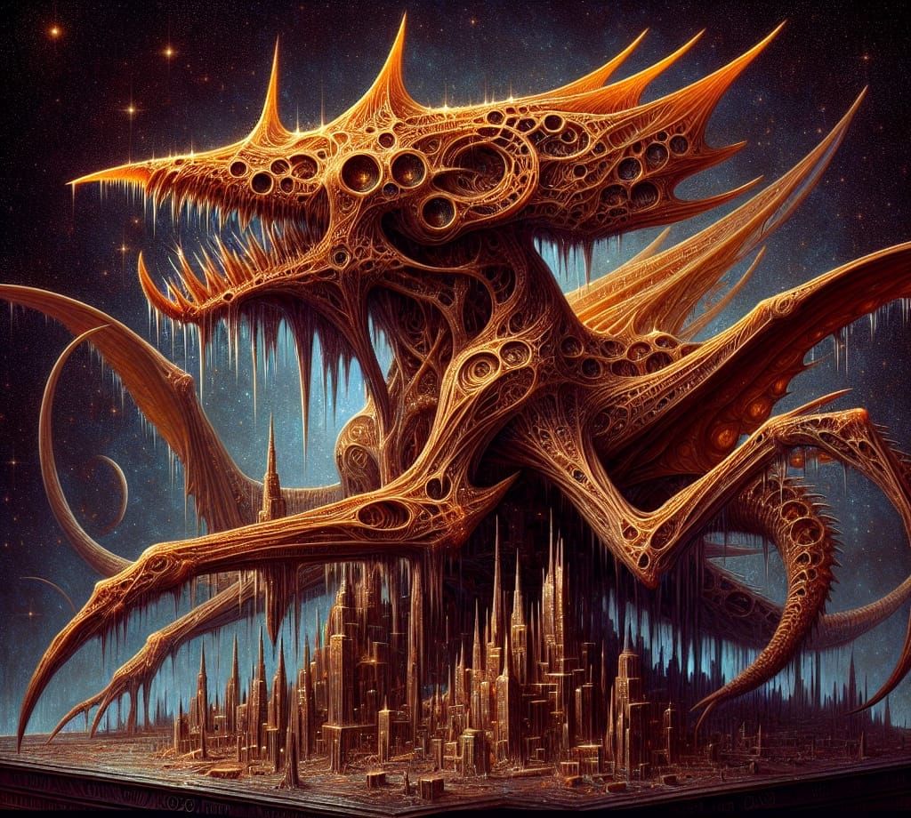 Surreal Space Scene of a Helioceras Heteromorph Carved from ...