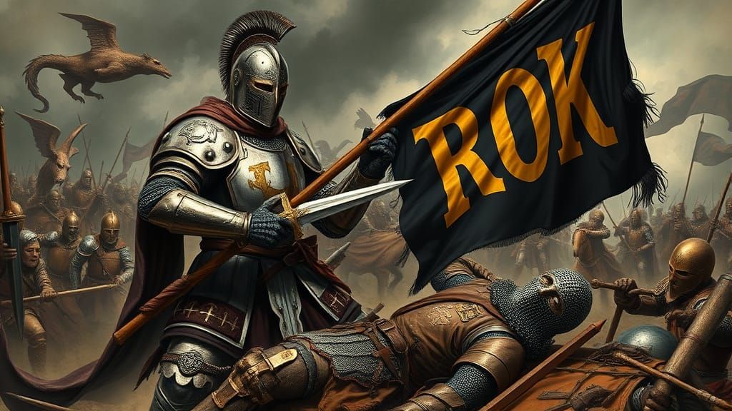 Medieval Knight in Chaotic Battlefield