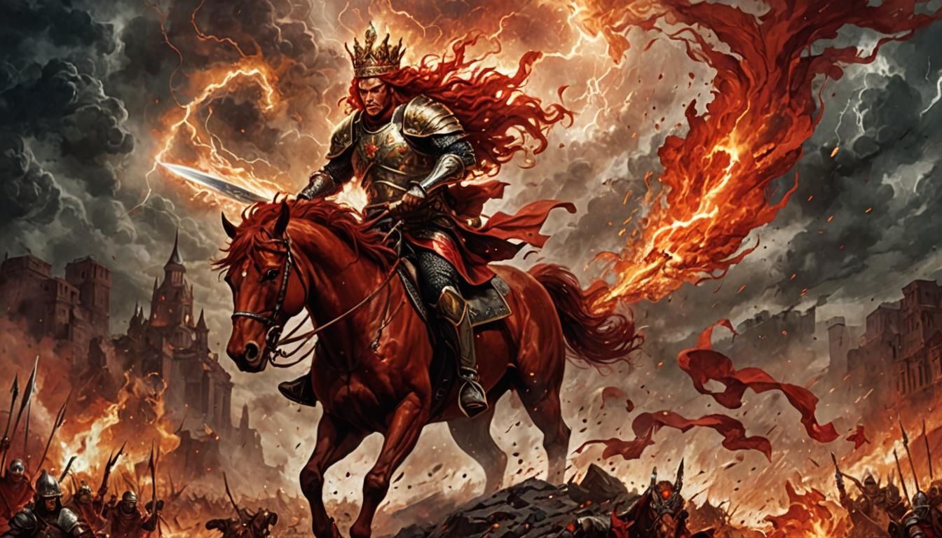 Fiery Apocalypse Rider Concept Art Portrait