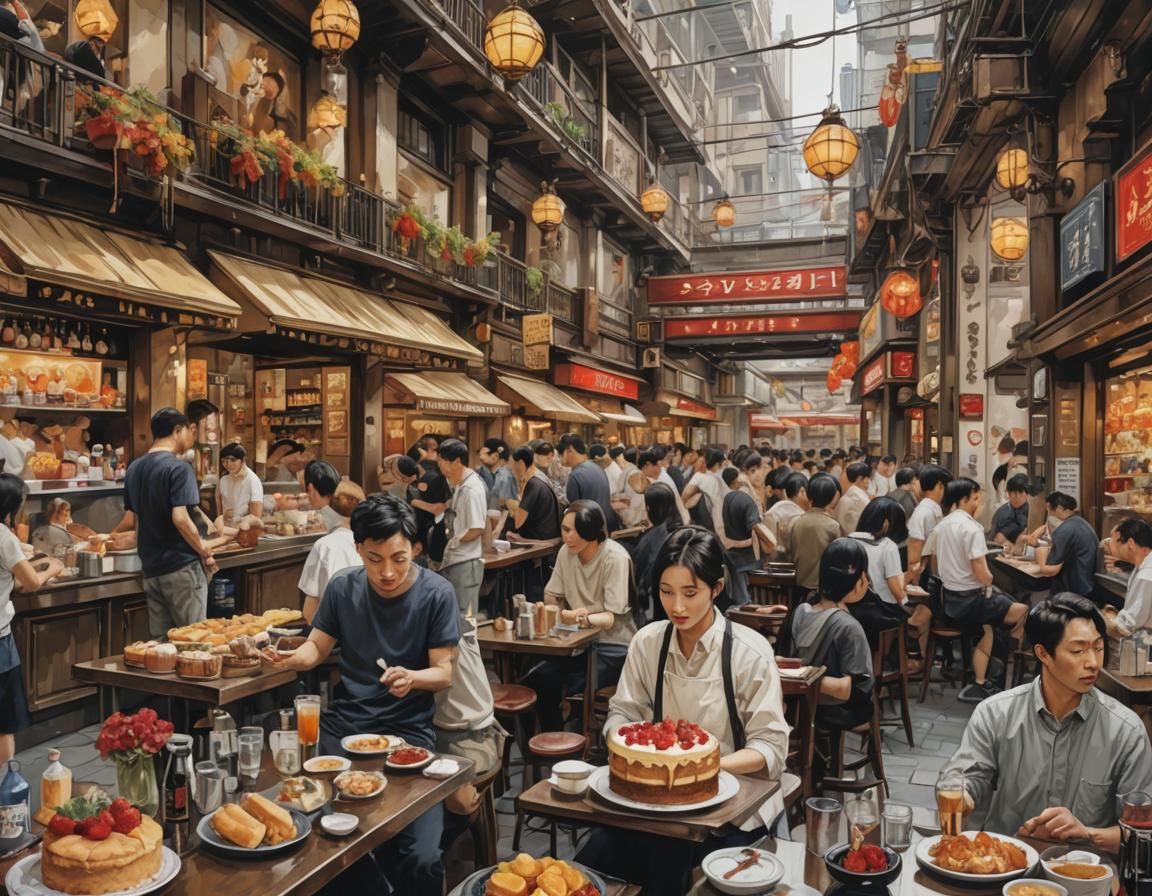 Cheesecake Factory: Modern European Ink Painting