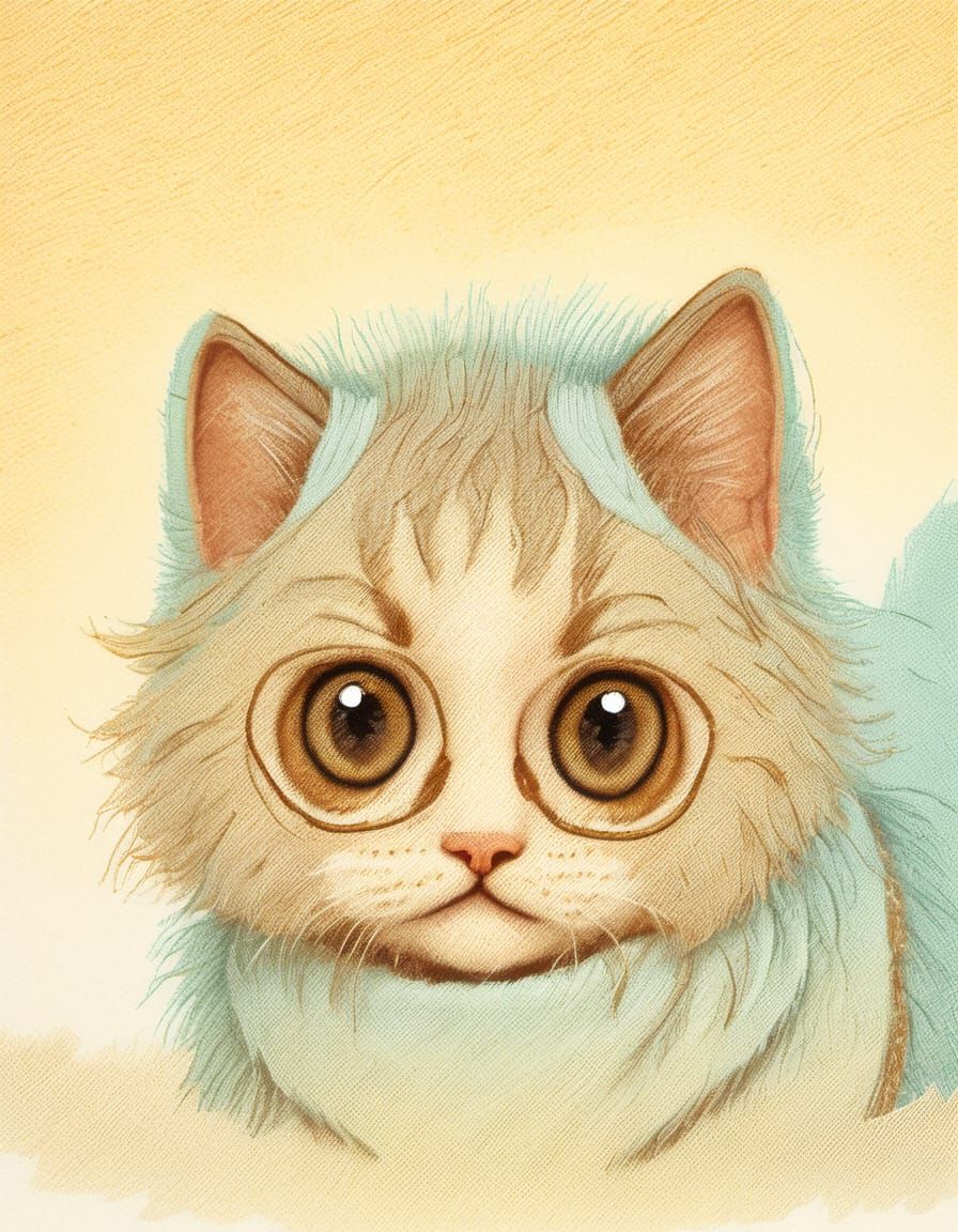 Whimsical Kitten at Play in a Cozy Living Room