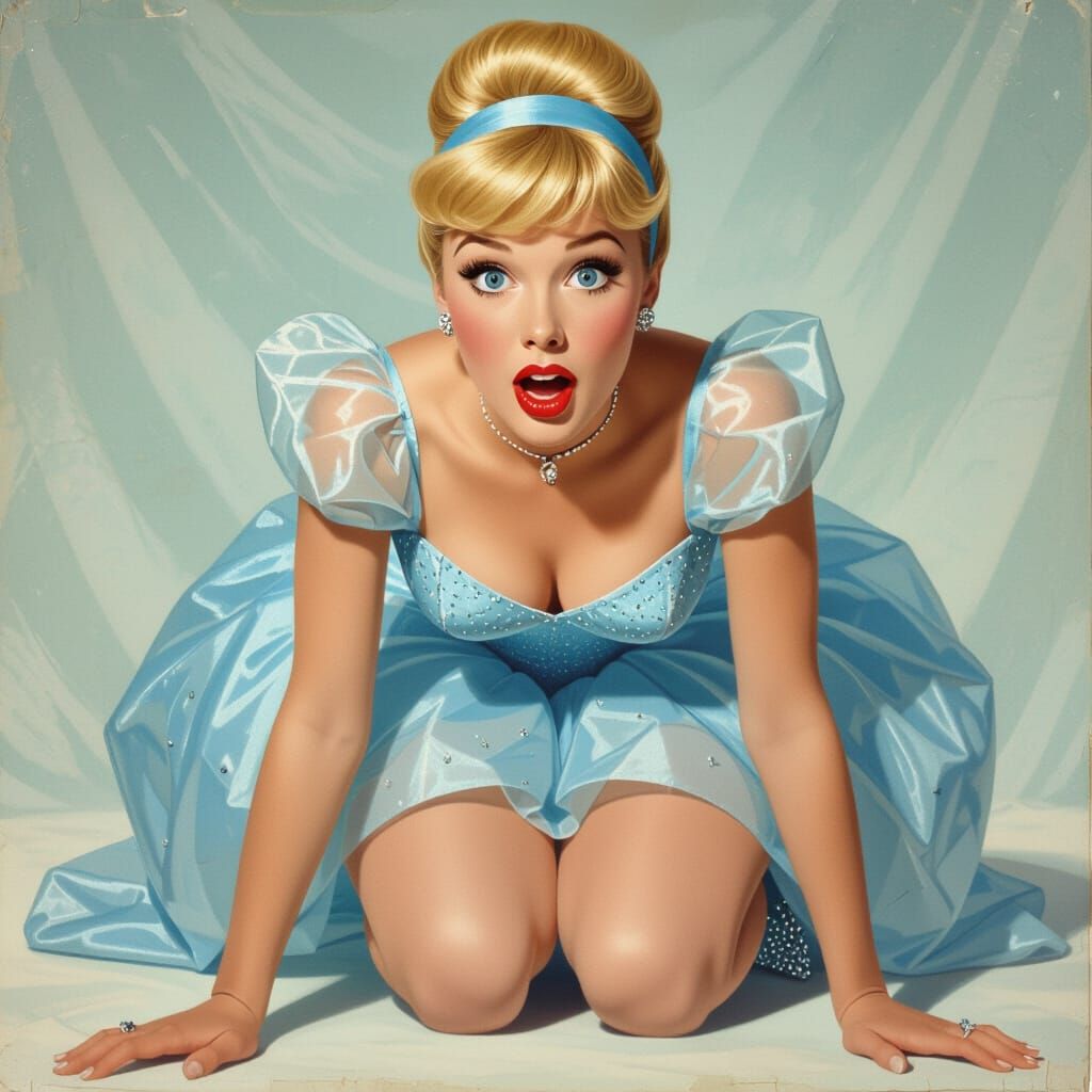 Vintage Pin-Up Cinderella Realistic Portrait