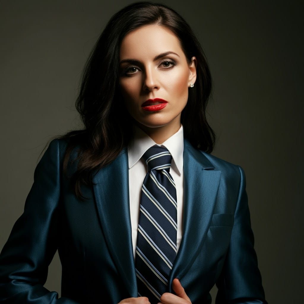 Elegant British Executive in Striped Tie