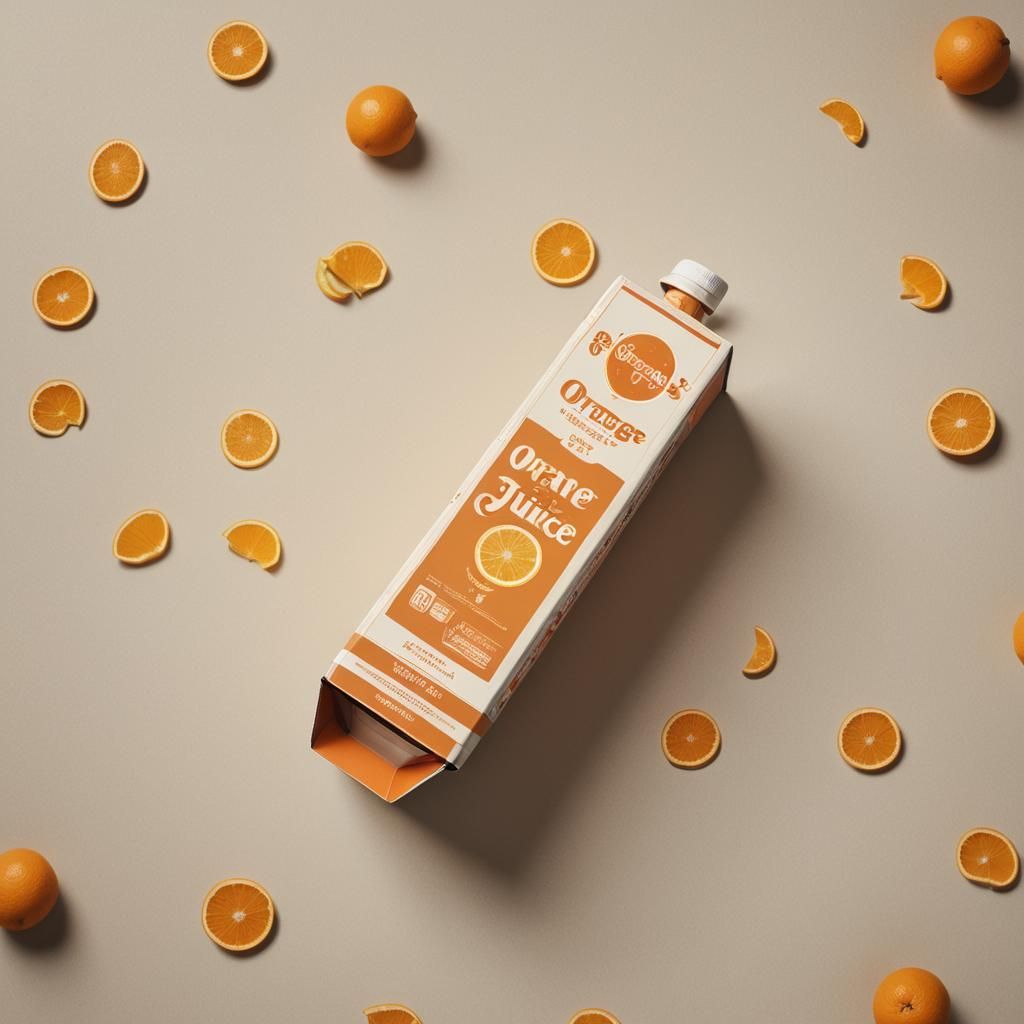 Retro Orange Juice Carton with 70s Typography