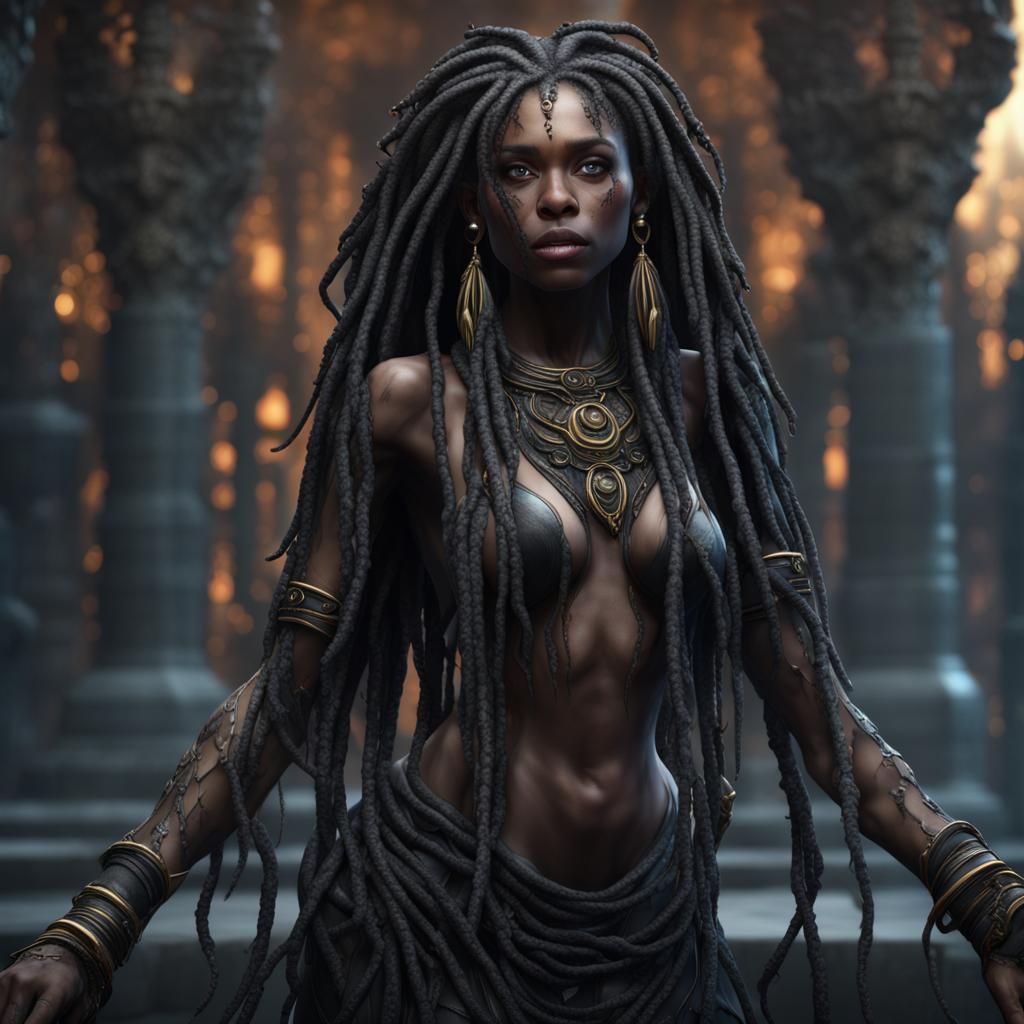 Mystic Black Stone Lady with Dreads