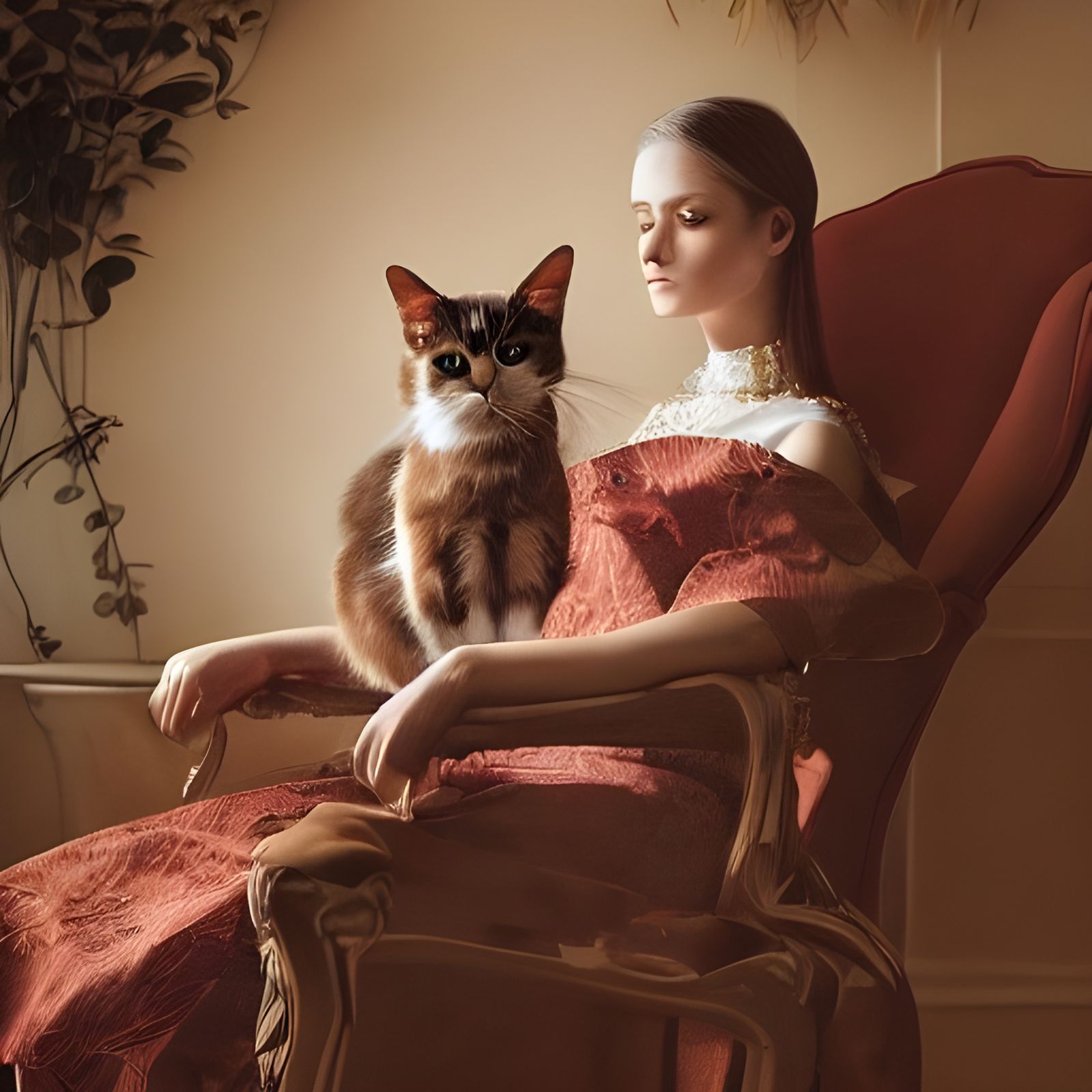 a lady and her cat
