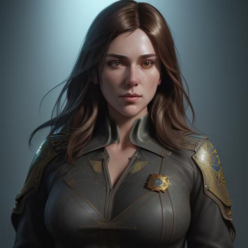 Deputy Sheriff Keira Swan Portrait in Comic Art Style