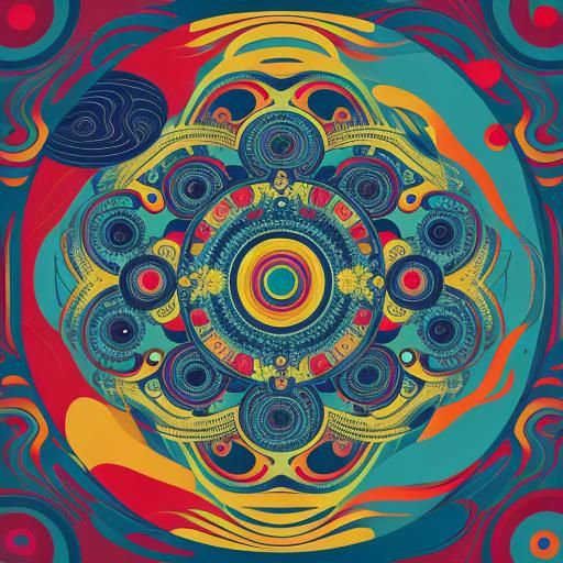 Neo-Expressionist River with Geometric Shapes in 8k