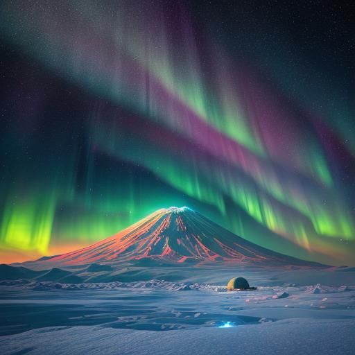 Antarctic Researcher in Blizzard: Vivid Digital Art