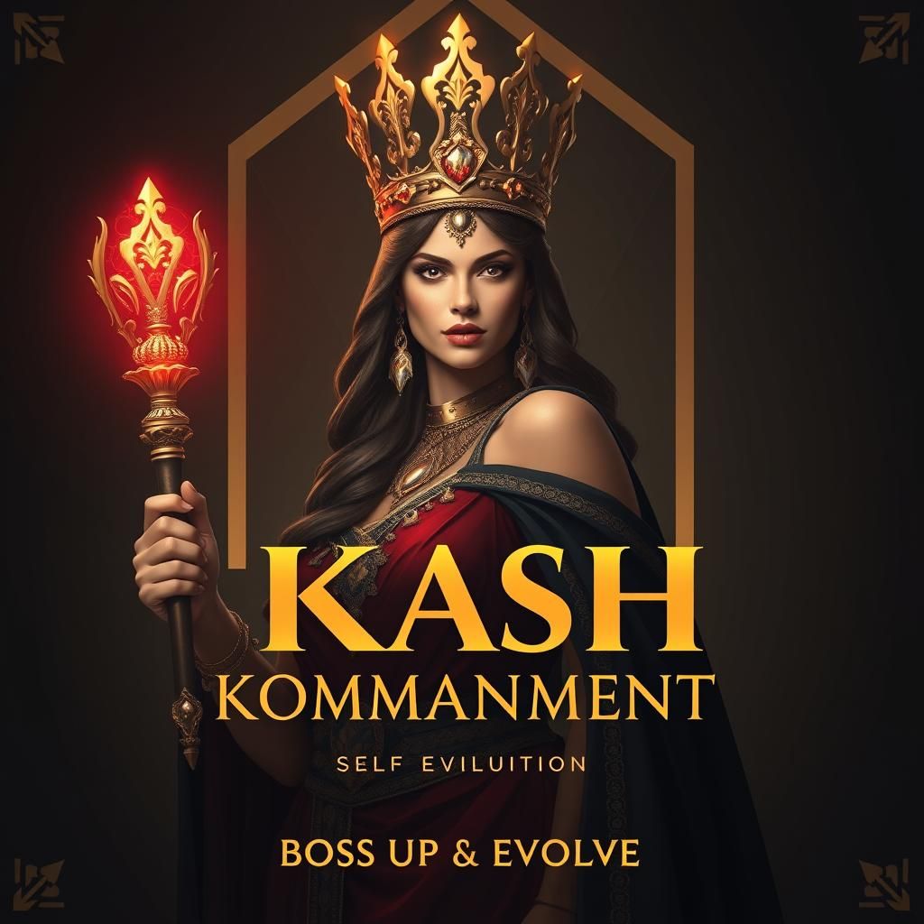 Regal Woman with Crown and Scepter in Matte Painting Style