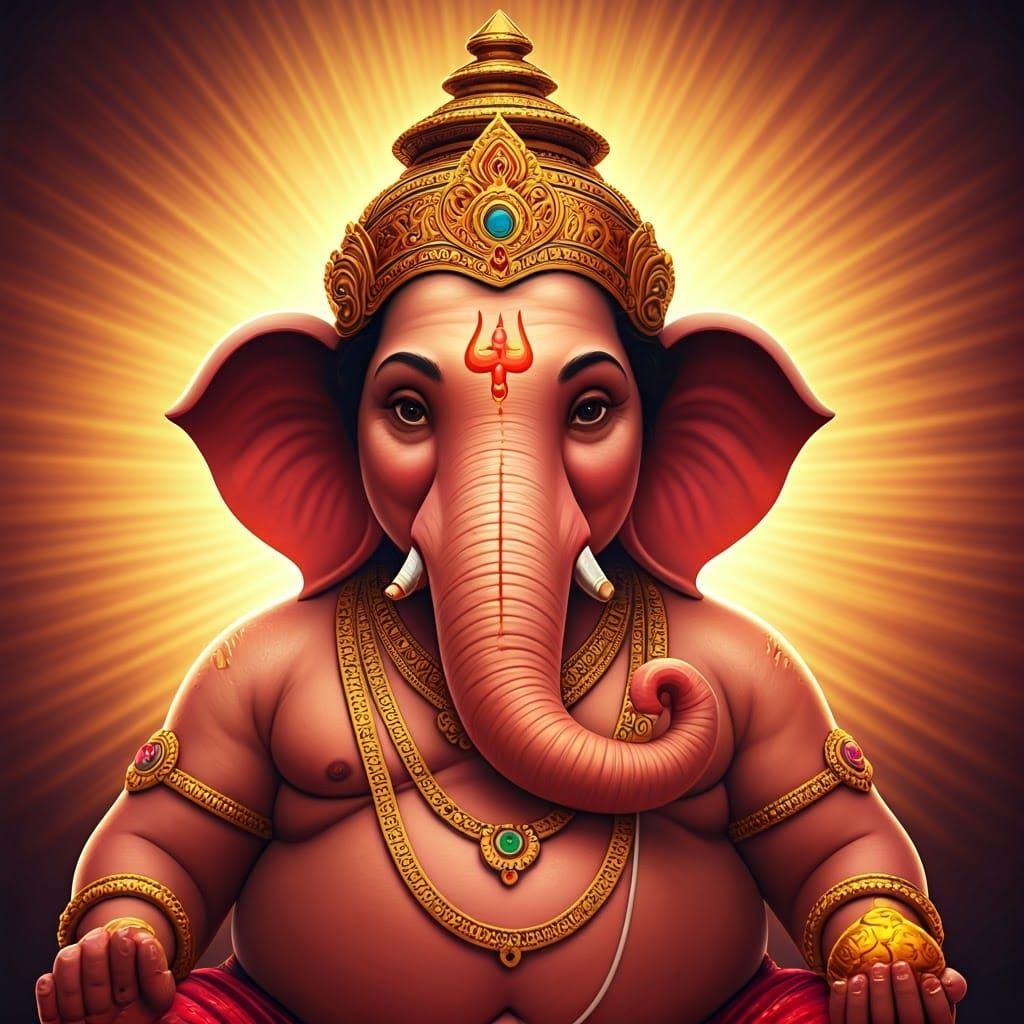 Vibrant Ganesh in 3D Pixar Style
