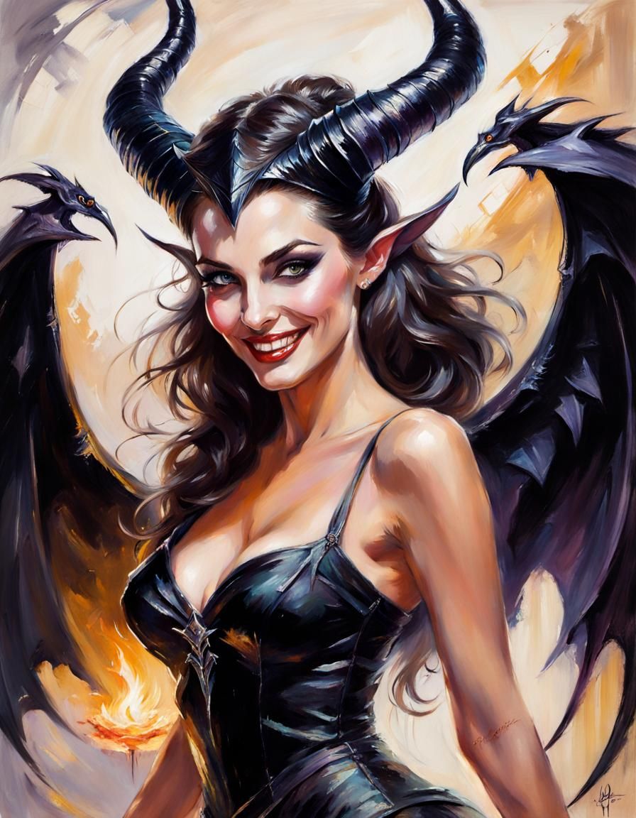 Radiant Maleficent Portrait in Erotic Fantasy Art