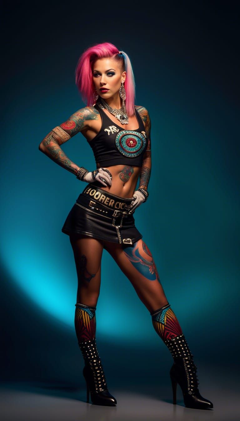 Glam Rock Cheerleader in Realistic Style