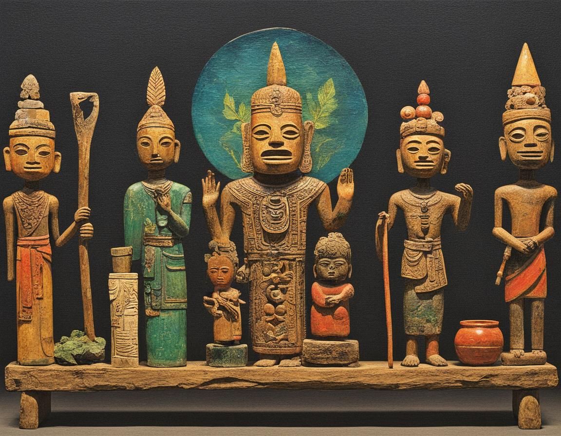 Ancient Filipino Deities as Oil Painting