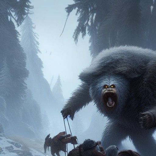 Yeti Attack: Dark Fantasy Concept Art