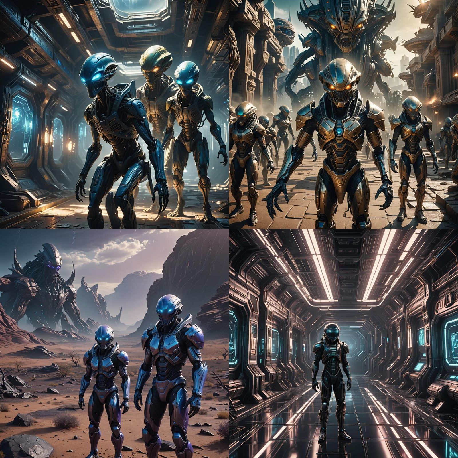 Sci-Fi Aliens in 3D Cinematic Style