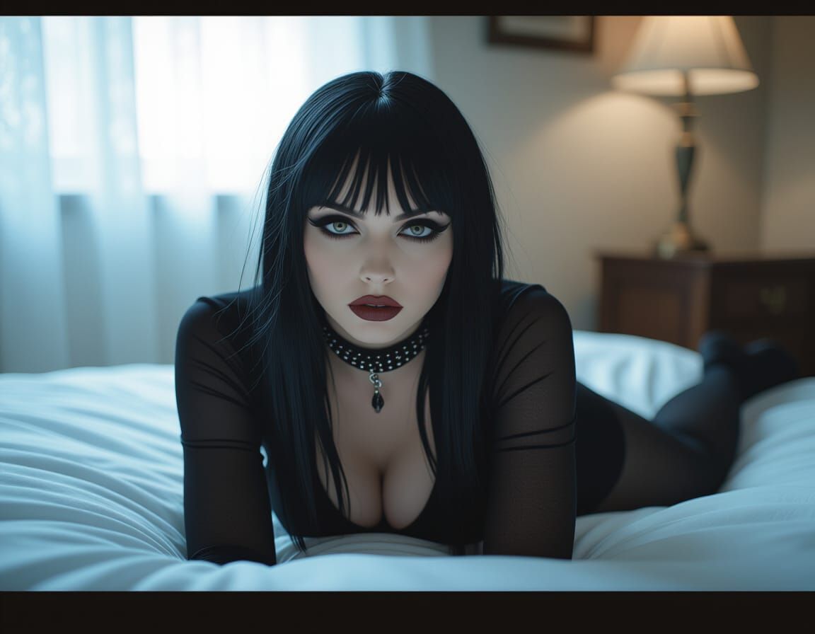 Hypnotized Goth Woman Cinematic Film Still