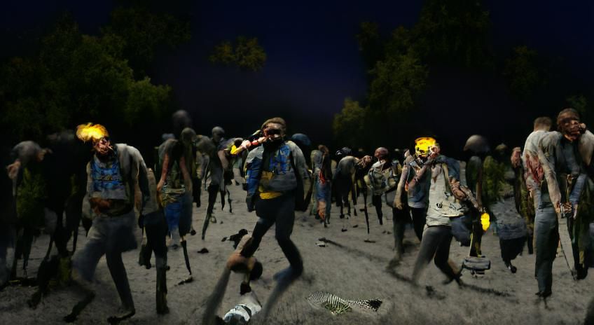 Zombie Apocalypse at Starry Night Sunrise