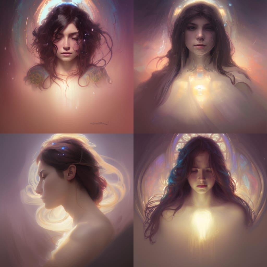 Warrior of Light Portrait in Dark Fantasy Style