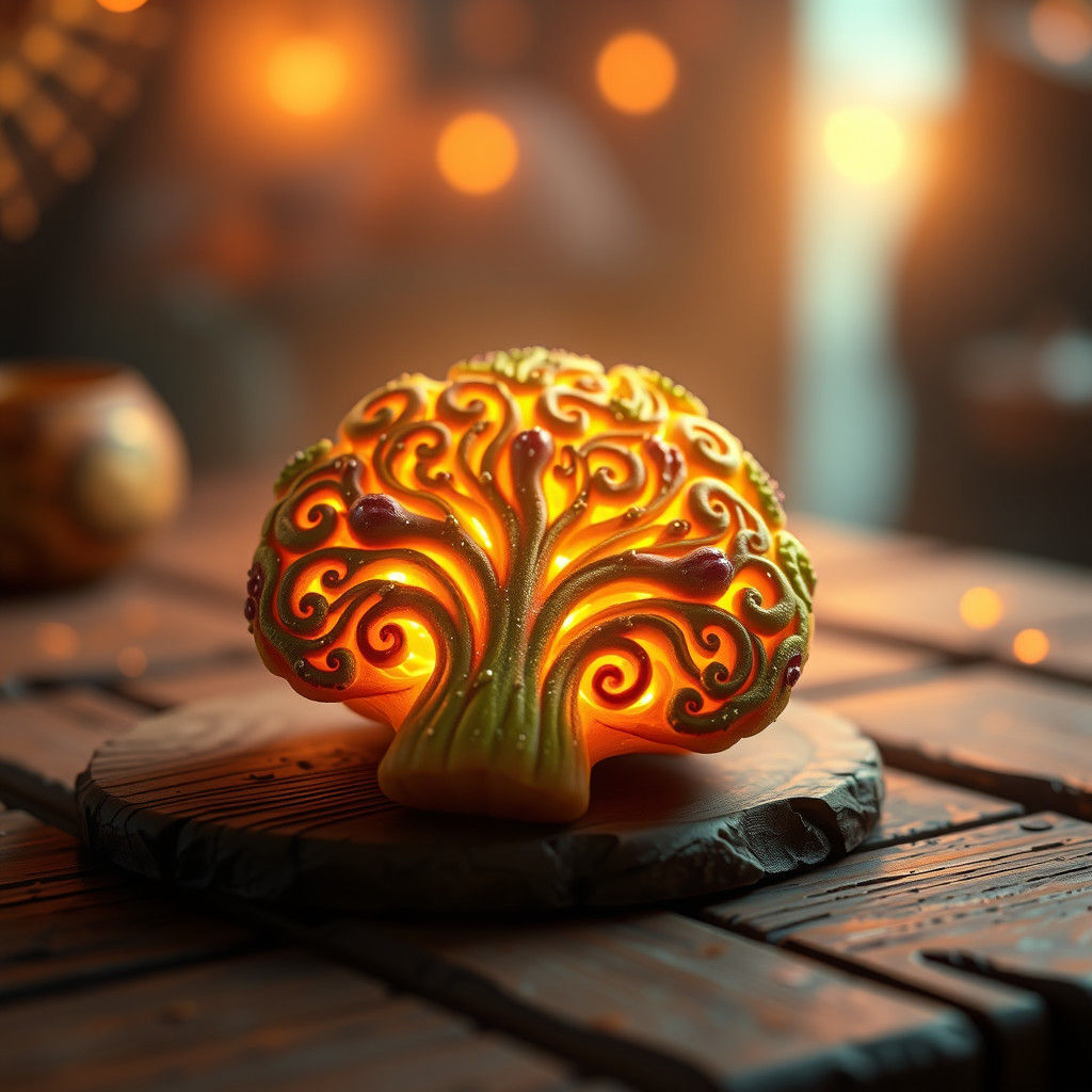 Golden Broccoli Cookie in a Fantastical Realm