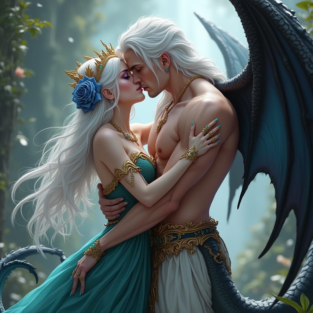 Ethereal Couple in Whimsical Fantasy Attire