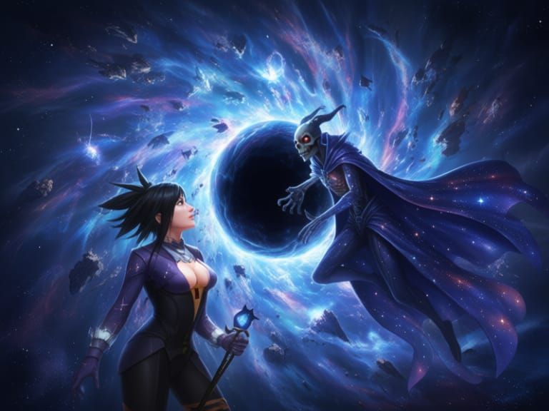 Grimdark Wizard Summoning Void to Destroy Reality