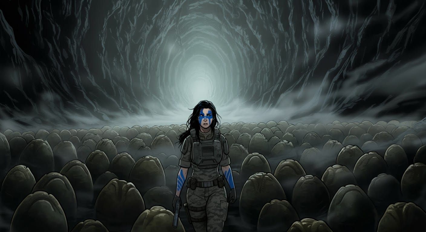 Gigeresque Chamber of Xenomorph Eggs in Comic Art