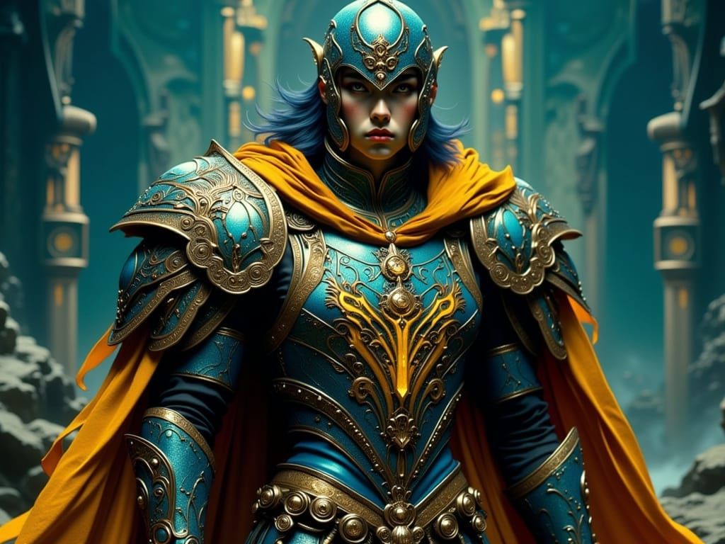 Fantasy Sci-Fi Guard in Detailed Armor