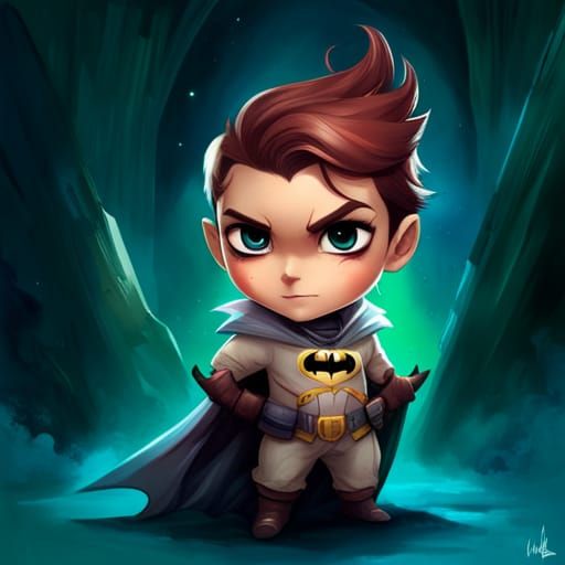 Adorable Chibi Batman with Mask in 8K Resolution