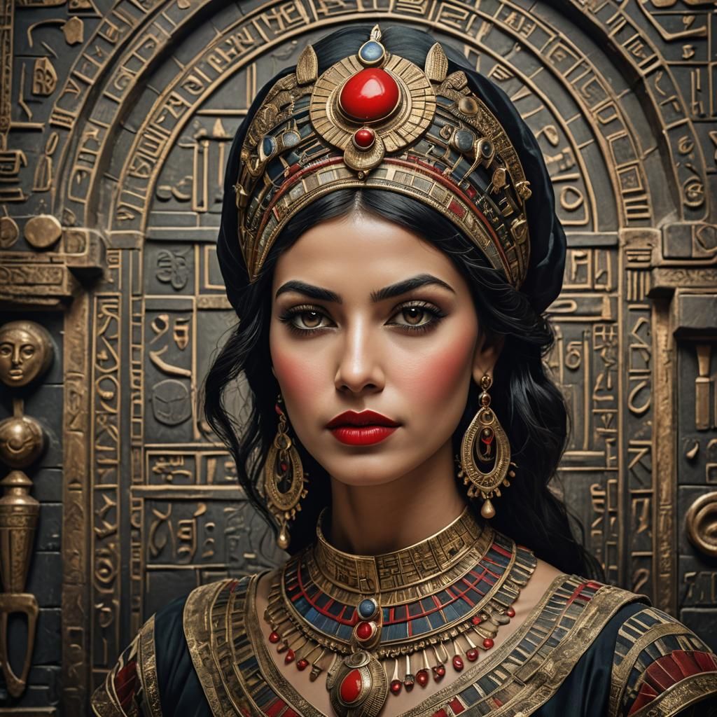 Egyptian Woman with Intricate Details in HDR