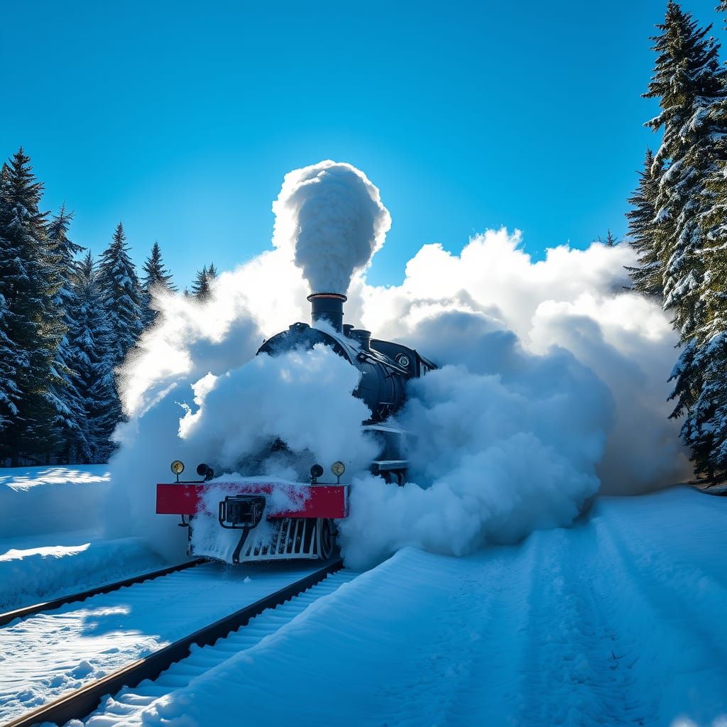 Powerful Steam Train Ploughs Through Massive Snow Drift