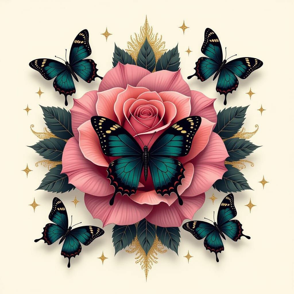 Sinister Roses and Butterflies in Baroque Style