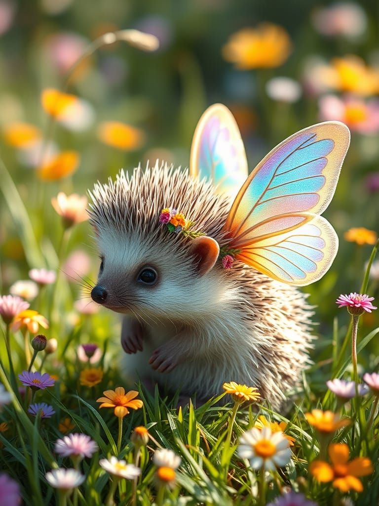 adorable hedgehog fairy
