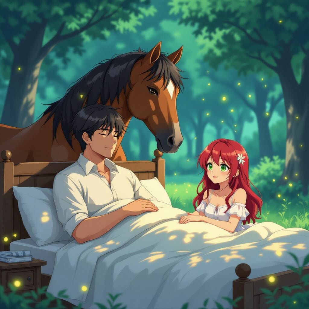 Horse-Headed Man in Anime Style by Studio Trigger