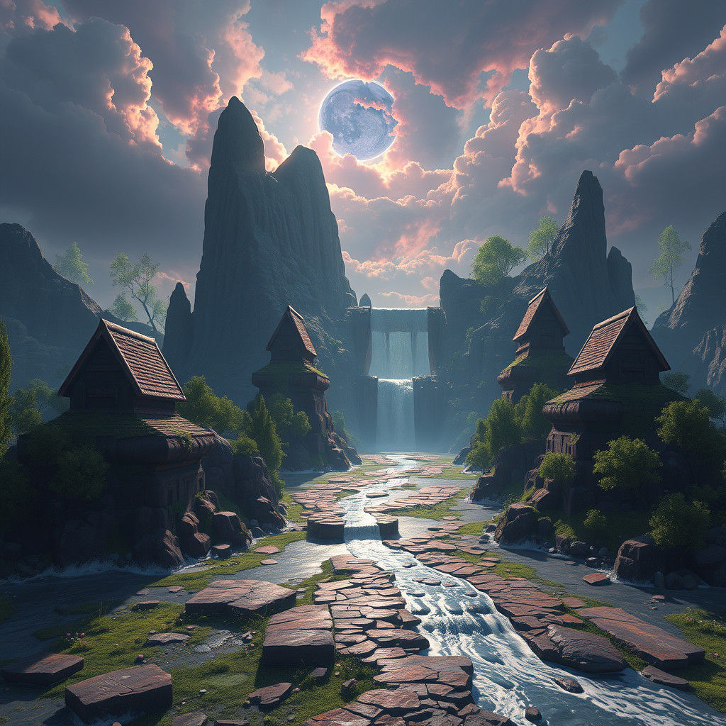 Mrs. Gren: Detailed Matte Painting in Deep Color