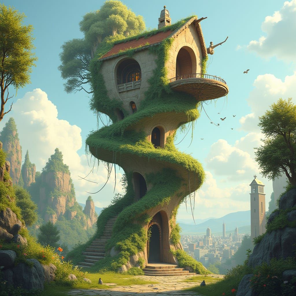 Surreal Tower Rises High in Whimsical, Hand-Hewn Fantasy Arc...