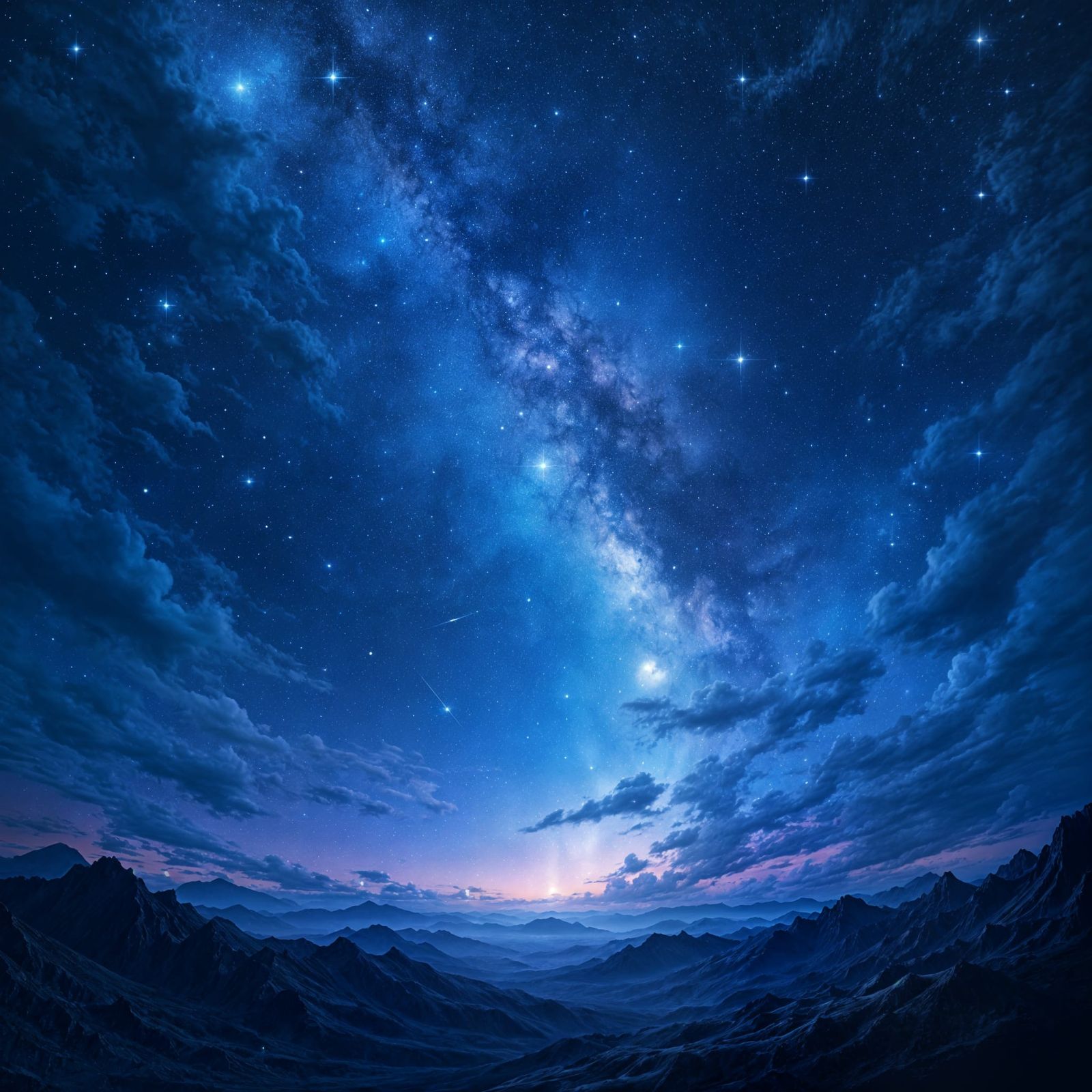 Stunning Blueshifted Night Sky in Vibrant Fantasy Colors