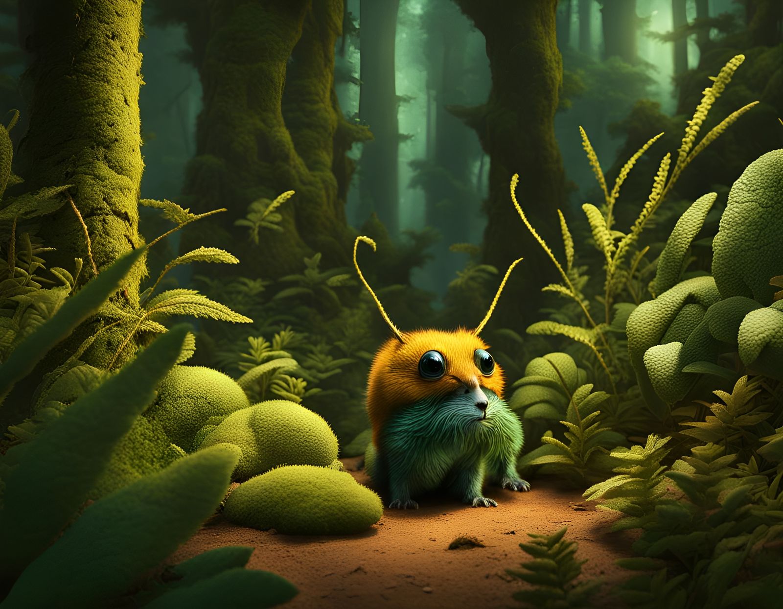 Fuzzy Forest Critters in Golden Light