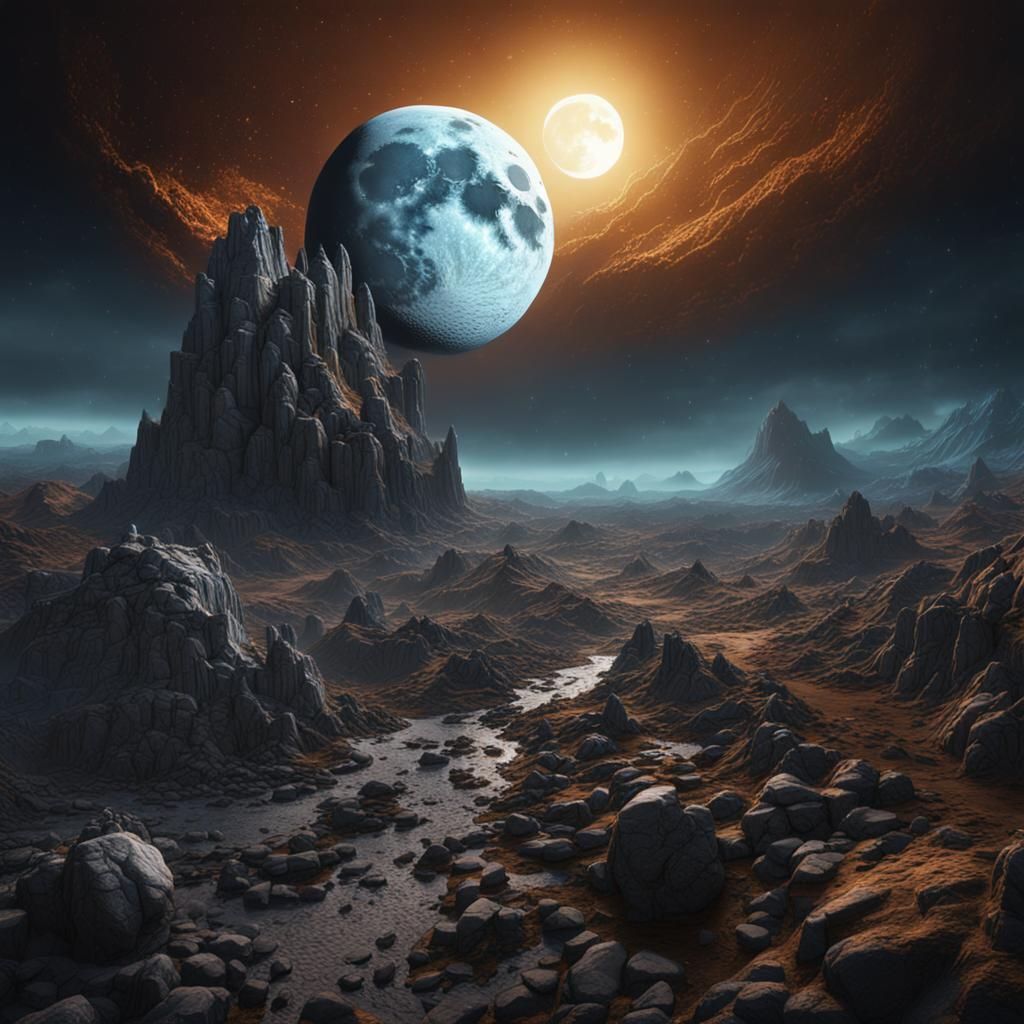 Spectacular Moon Impact on Earth: Fantasy Concept Art