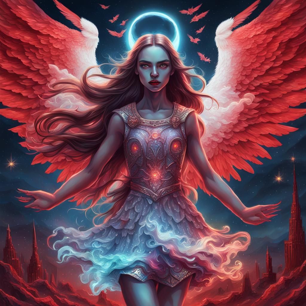 Angelic vs Devilish Girls: Astral Illustration