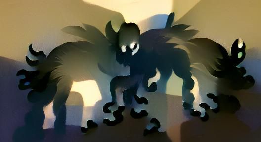 Menacing Shadow Creature in the Dark