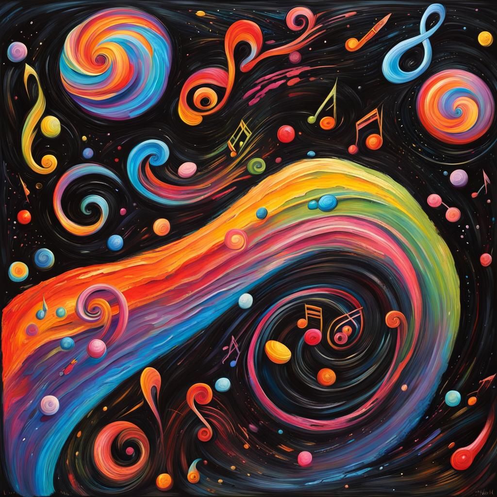 Vivid Musical Cosmos as Impasto Painting