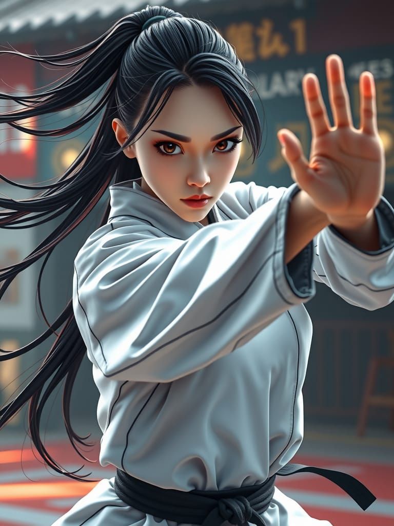 Anime Martial Artist Executes Self-Defense Technique