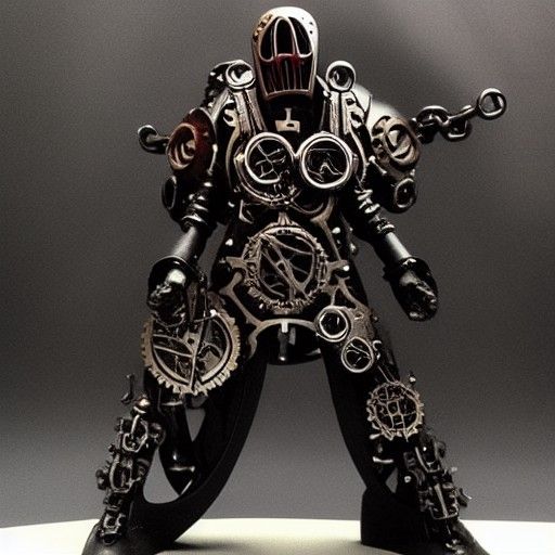 Steampunk Iron Man in Black Metal Style