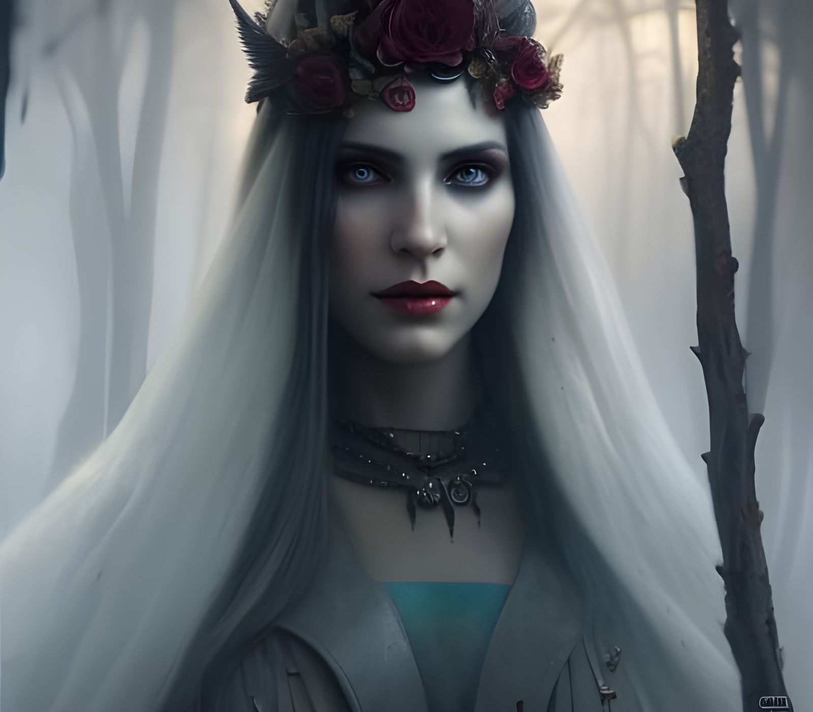 Gorgeous Vampire Queen Portrait in Hyperrealism