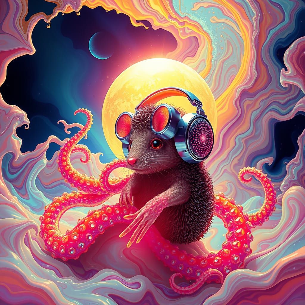 Psychedelic Dreamscapes: Cosmic Whirlpool of Color and Light